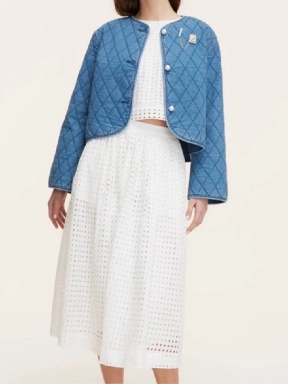 Women's Quilted Denim Jacket - kate spade new york x Target Size XL NWT